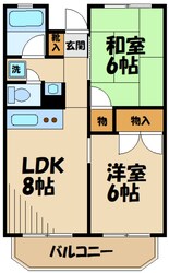 グリーンコーポ金田６号棟の物件間取画像